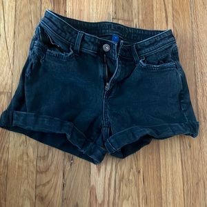Size S black denim shorts